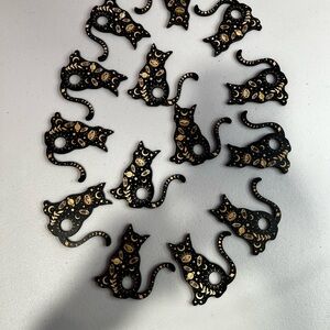 Black and Gold Cat-Shaped Sphere Stands 14 Available